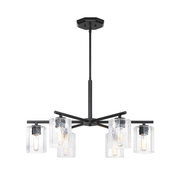 Designers Fountain Haven 6Lt Chandelier, Black/Clear Rippled