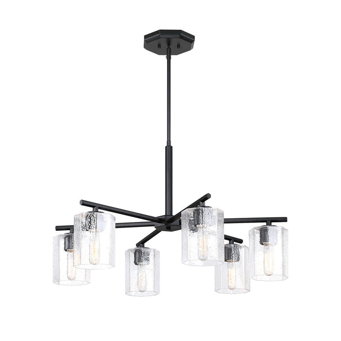 Designers Fountain Haven 6Lt Chandelier, Black/Clear Rippled
