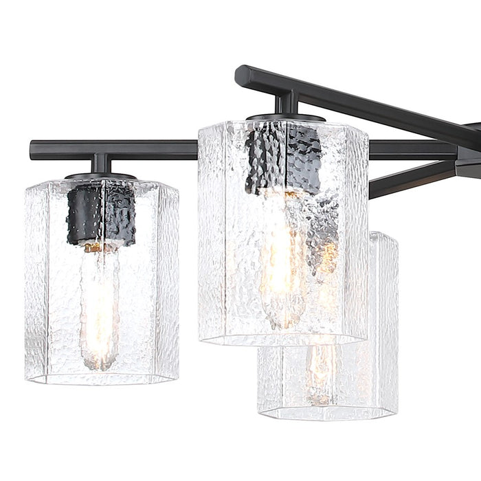 Designers Fountain Haven 6Lt Chandelier, Black/Clear Rippled