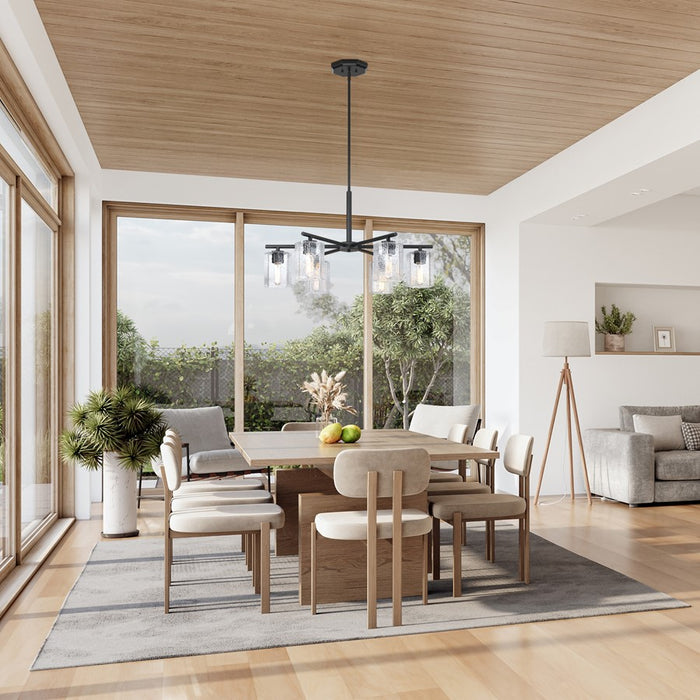 Designers Fountain Haven 6Lt Chandelier, Black/Clear Rippled