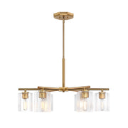 Designers Fountain Haven 6Lt Chandelier, Brass/Clear Rippled - D309M-6CH-OSB