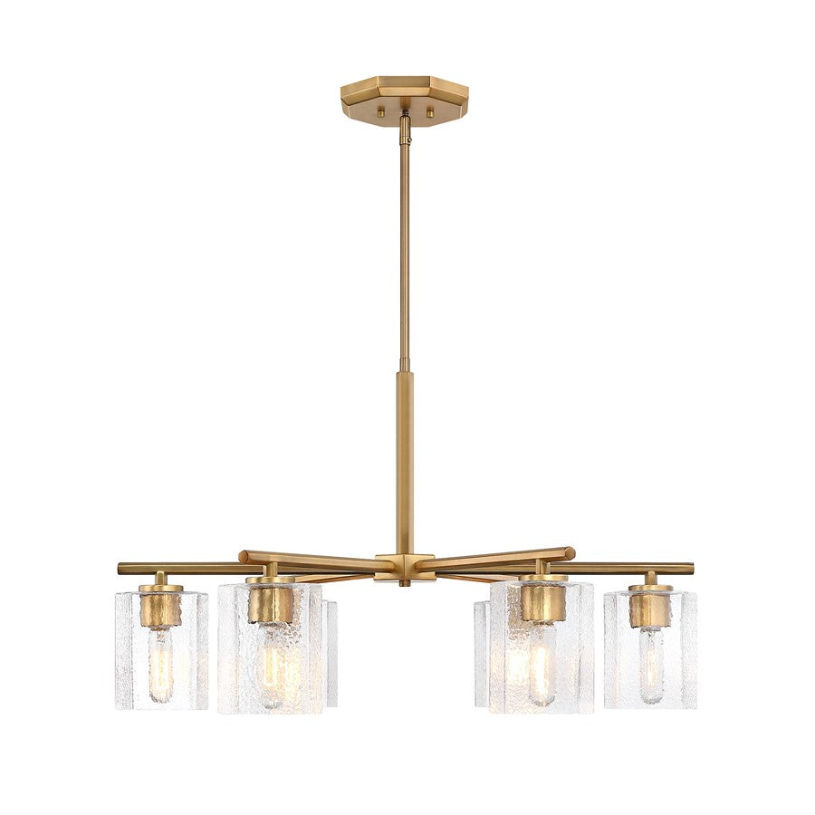Designers Fountain Haven 6Lt Chandelier, Brass/Clear Rippled - D309M-6CH-OSB