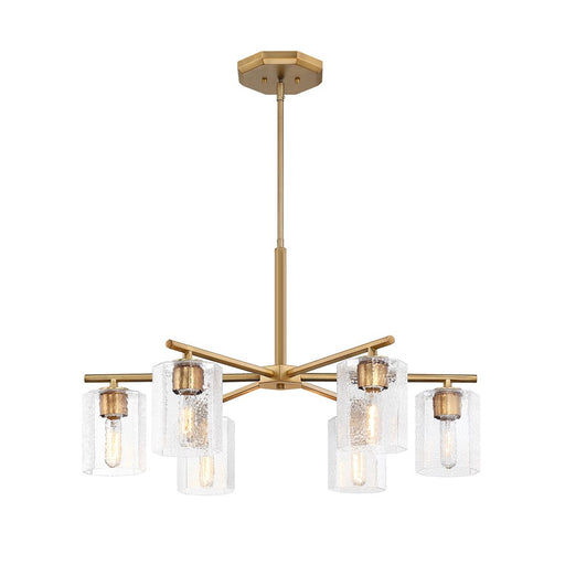 Designers Fountain Haven 6Lt Chandelier, Brass/Clear Rippled