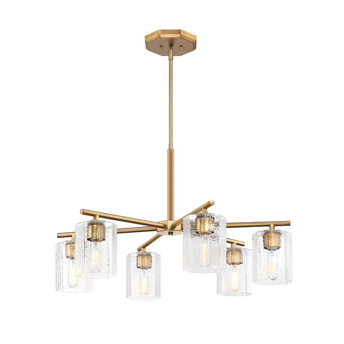 Designers Fountain Haven 6Lt Chandelier, Brass/Clear Rippled