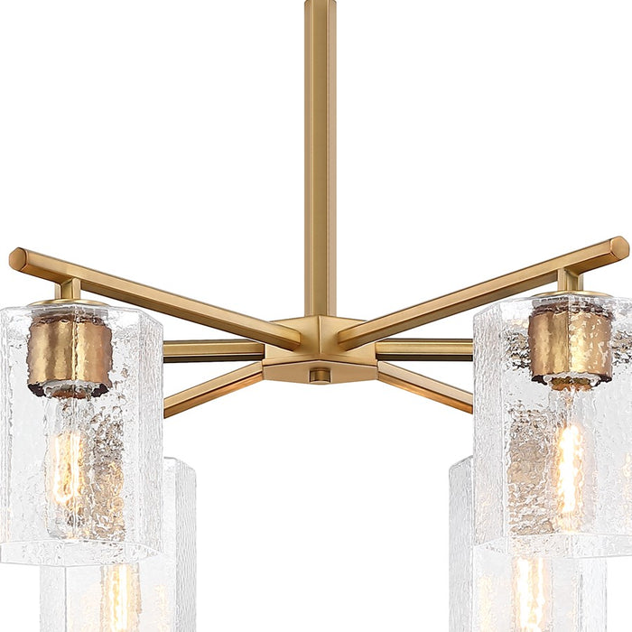 Designers Fountain Haven 6Lt Chandelier, Brass/Clear Rippled