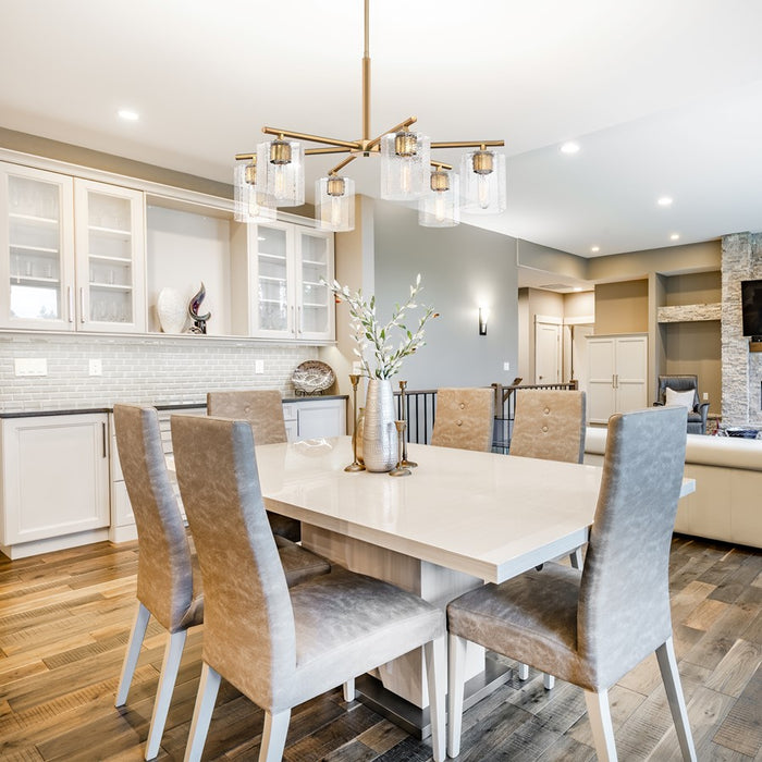 Designers Fountain Haven 6Lt Chandelier, Brass/Clear Rippled