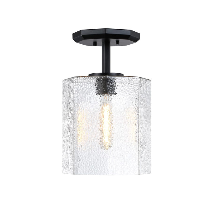 Designers Fountain Haven 1Lt 10" Semi Flush Mount, BLK/Rippled - D309M-SF-MB