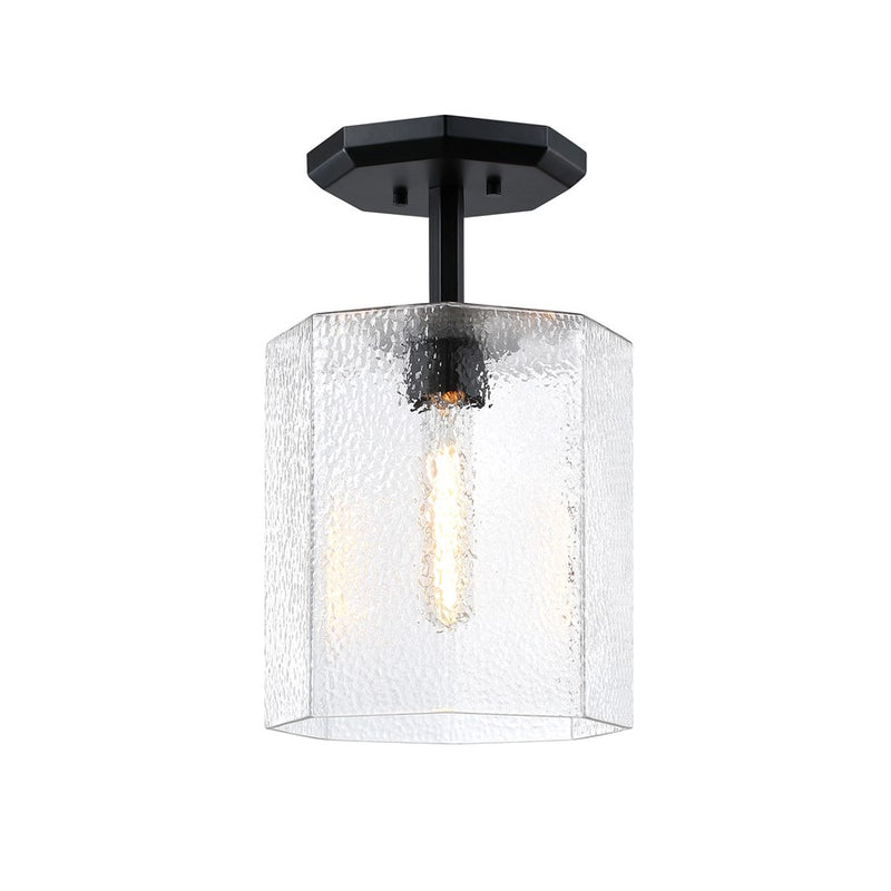 Designers Fountain Haven 1Lt 10" Semi Flush Mount, BLK/Rippled