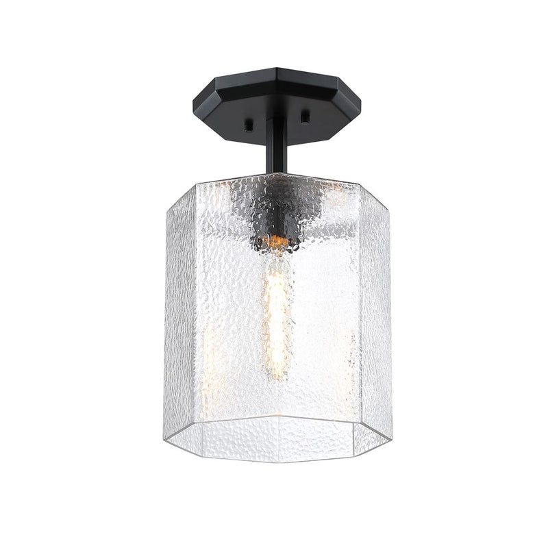 Designers Fountain Haven 1Lt 10" Semi Flush Mount, BLK/Rippled