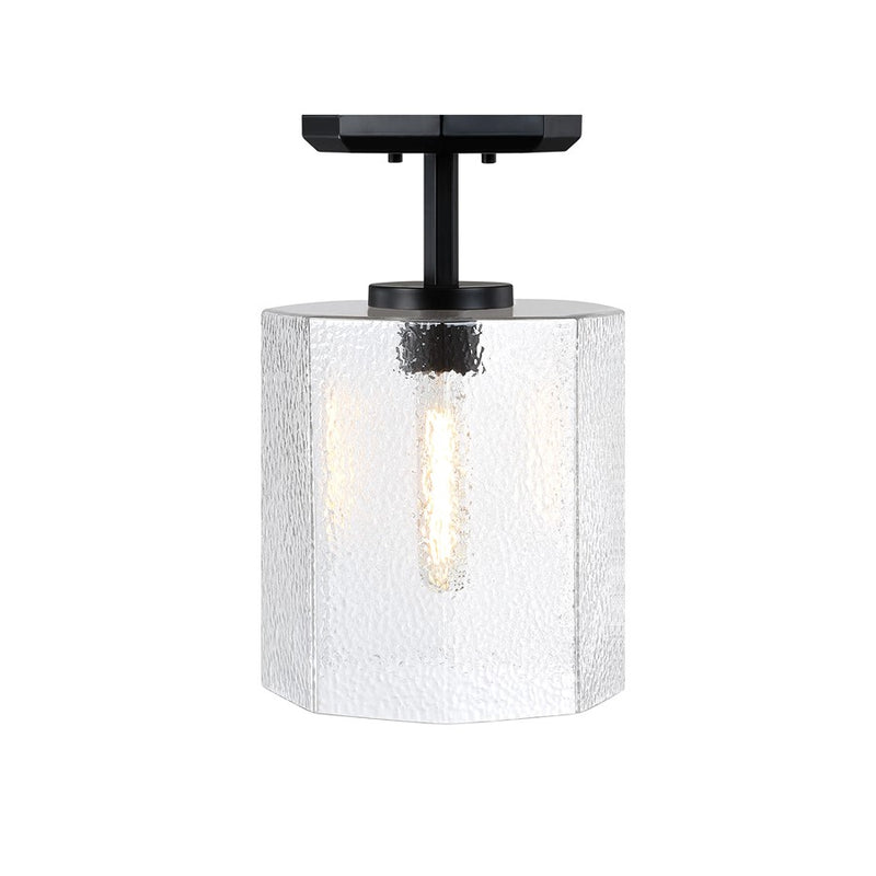 Designers Fountain Haven 1Lt 10" Semi Flush Mount, BLK/Rippled