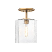 Designers Fountain Haven 1Lt 10" Semi Flush, Brass/Clear Rippled - D309M-SF-OSB