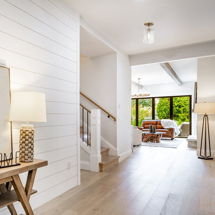 Designers Fountain Haven 1Lt 10" Semi Flush, Brass/Clear Rippled