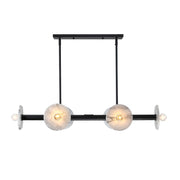 Designers Fountain Fina 6Lt Linear Chandelier, BLK/Marble - D325C-6LCH-MB