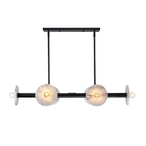 Designers Fountain Fina 6Lt Linear Chandelier, BLK/Marble - D325C-6LCH-MB