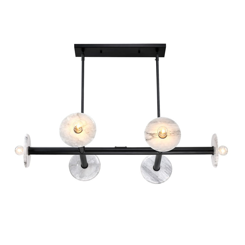 Designers Fountain Fina 6Lt Linear Chandelier, BLK/Marble