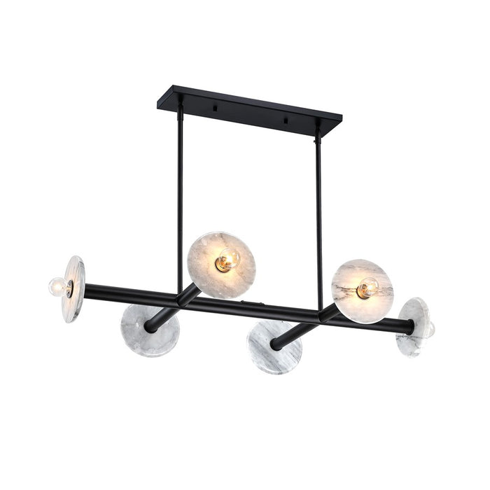 Designers Fountain Fina 6Lt Linear Chandelier, BLK/Marble