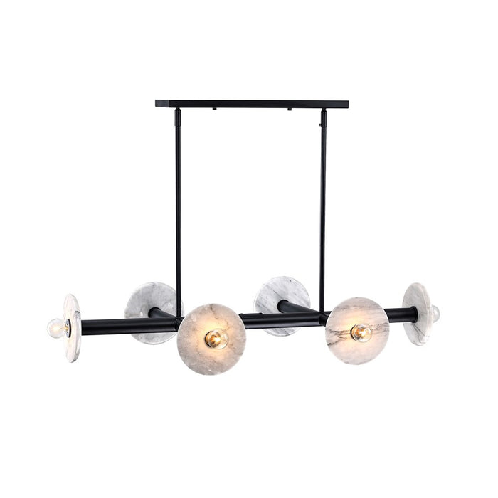 Designers Fountain Fina 6Lt Linear Chandelier, BLK/Marble