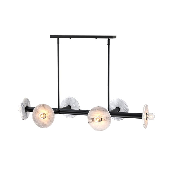 Designers Fountain Fina 6Lt Linear Chandelier, BLK/Marble