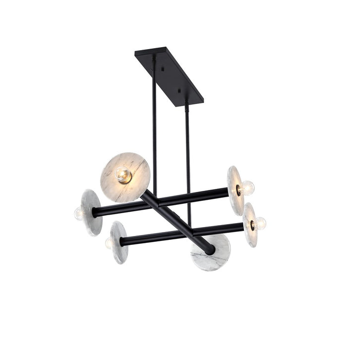 Designers Fountain Fina 6Lt Linear Chandelier, BLK/Marble