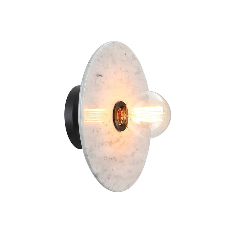 Designers Fountain Fina 1Lt 12" Wall Sconce, Black/Natural Marble