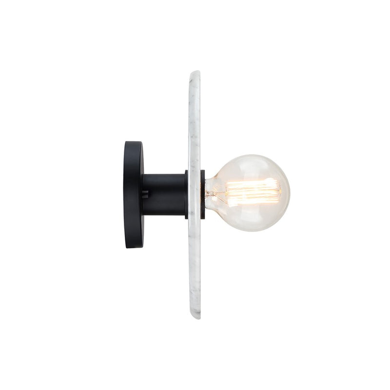 Designers Fountain Fina 1Lt 12" Wall Sconce, Black/Natural Marble