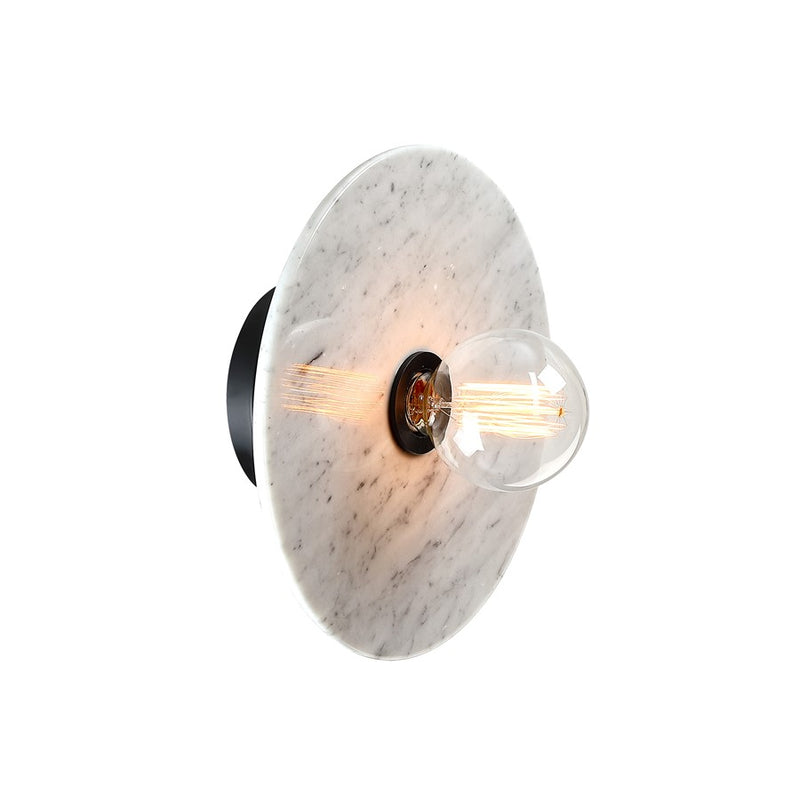 Designers Fountain Fina 1Lt 12" Wall Sconce, Black/Natural Marble