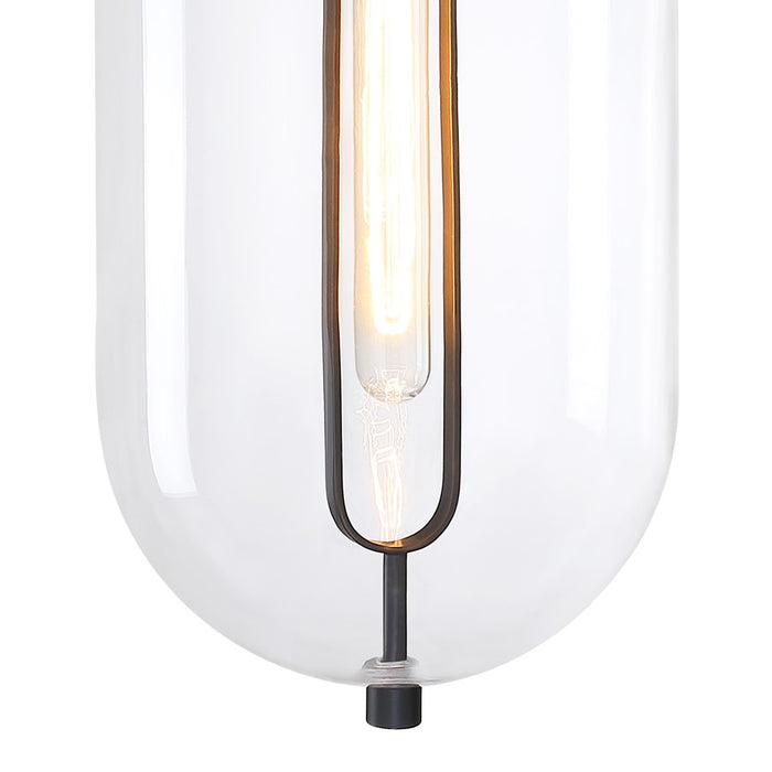 Designers Fountain Skylar 1Lt 10" Down Pendant, Black/Clear