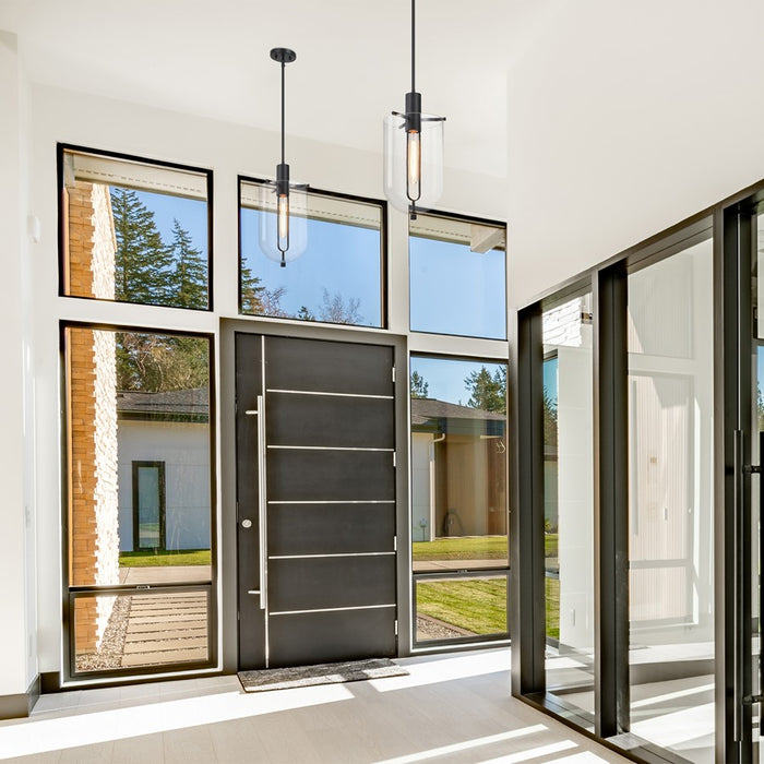 Designers Fountain Skylar 1Lt 10" Down Pendant, Black/Clear