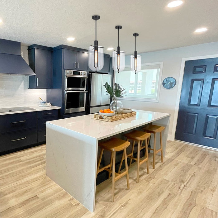 Designers Fountain Skylar 1Lt 10" Down Pendant, Black/Clear