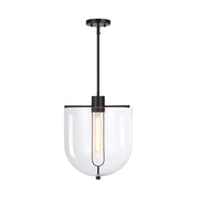 Designers Fountain Skylar 1Lt 15" Down Pendant, Black/Clear - D332M-15P-MB
