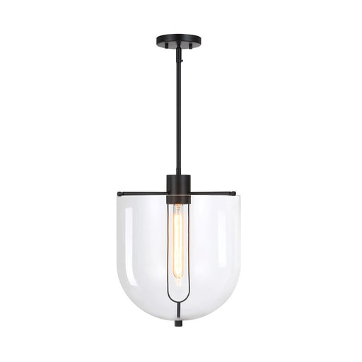Designers Fountain Skylar 1Lt 15" Down Pendant, Black/Clear - D332M-15P-MB