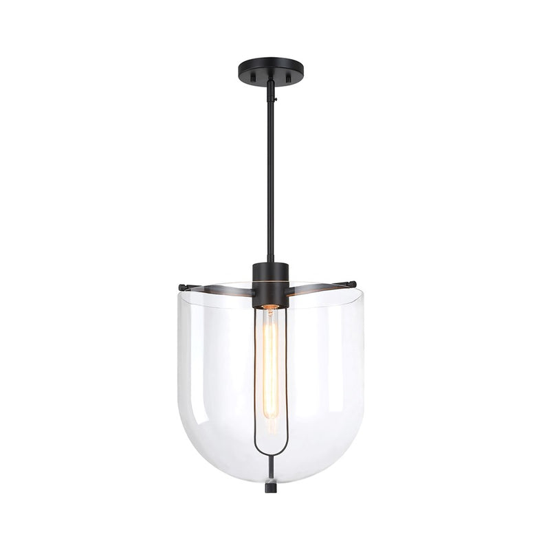 Designers Fountain Skylar 1Lt 15" Down Pendant, Black/Clear