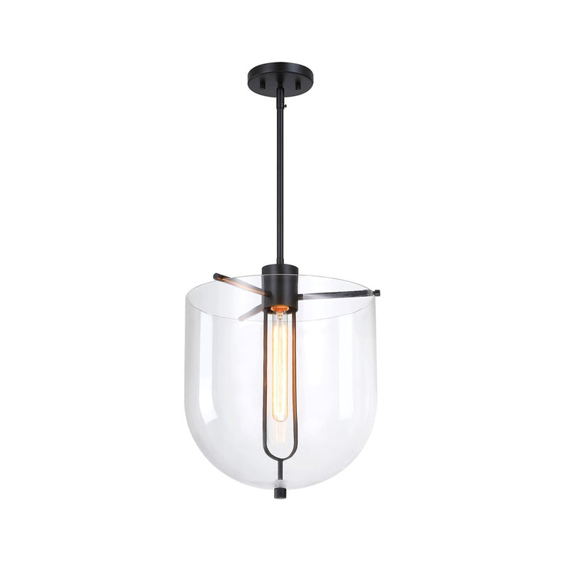 Designers Fountain Skylar 1Lt 15" Down Pendant, Black/Clear