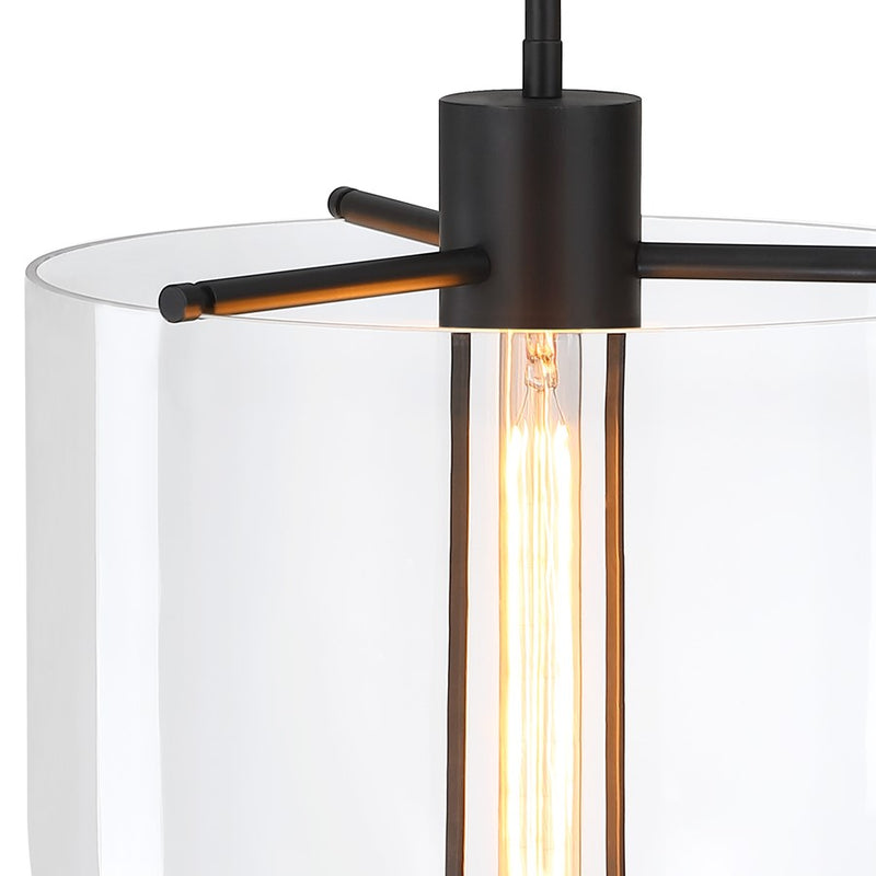 Designers Fountain Skylar 1Lt 15" Down Pendant, Black/Clear