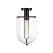 Designers Fountain Skylar 1Lt 10" Semi Flush Mount, Black/Clear - D332M-SF-MB