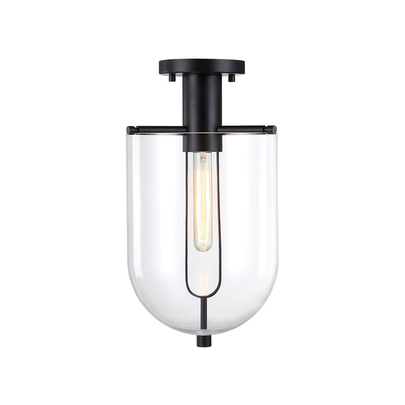 Designers Fountain Skylar 1Lt 10" Semi Flush Mount, Black/Clear - D332M-SF-MB