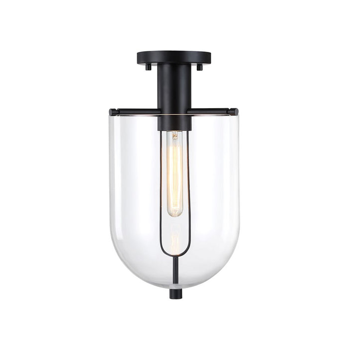 Designers Fountain Skylar 1Lt 10" Semi Flush Mount, Black/Clear - D332M-SF-MB