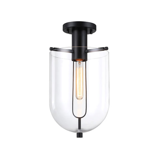 Designers Fountain Skylar 1Lt 10" Semi Flush Mount, Black/Clear