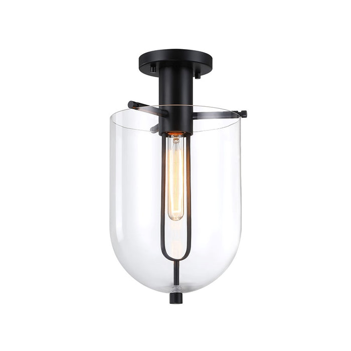 Designers Fountain Skylar 1Lt 10" Semi Flush Mount, Black/Clear