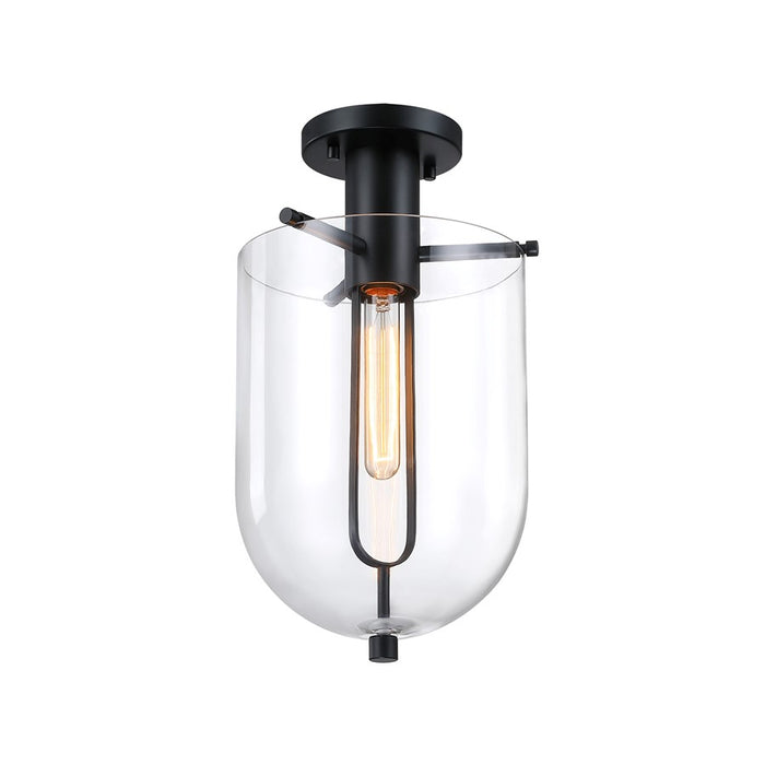 Designers Fountain Skylar 1Lt 10" Semi Flush Mount, Black/Clear