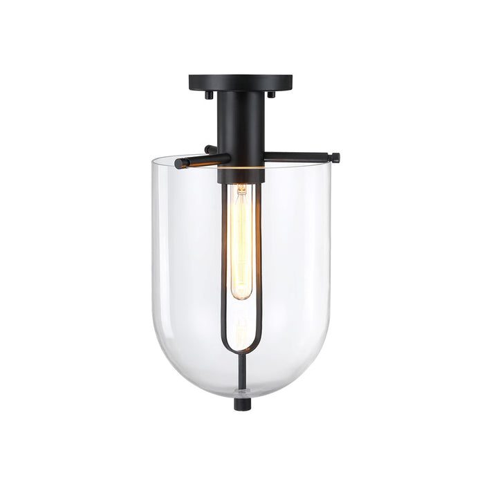 Designers Fountain Skylar 1Lt 10" Semi Flush Mount, Black/Clear