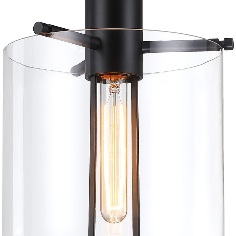 Designers Fountain Skylar 1Lt 10" Semi Flush Mount, Black/Clear