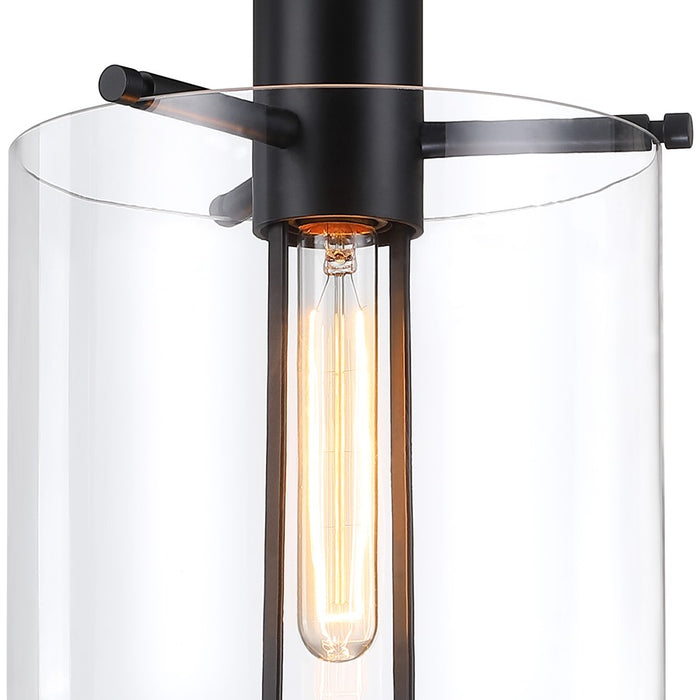 Designers Fountain Skylar 1Lt 10" Semi Flush Mount, Black/Clear