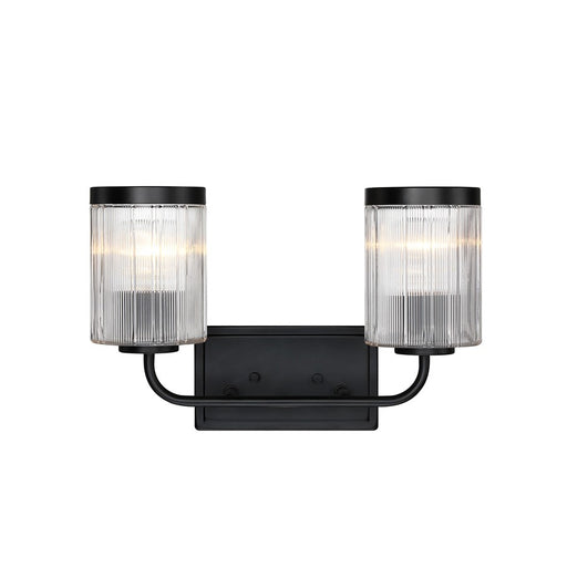 Designers Fountain Aspen 2Lt 16" Vanity, Black/Clear Ribbed - D335M-2B-MB