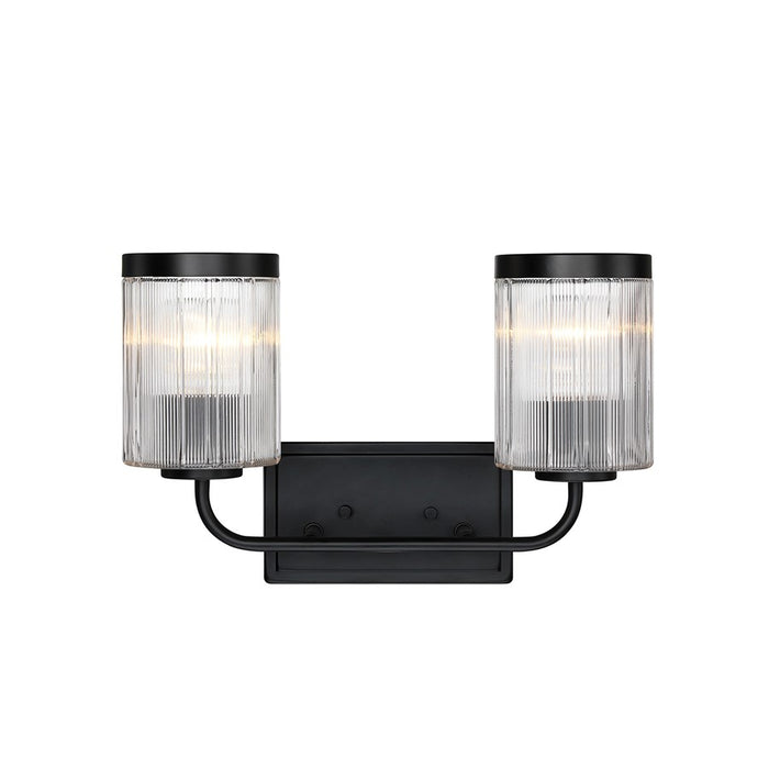 Designers Fountain Aspen 2Lt 16" Vanity, Black/Clear Ribbed - D335M-2B-MB