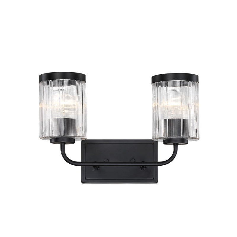 Designers Fountain Aspen 2Lt 16" Vanity, Black/Clear Ribbed