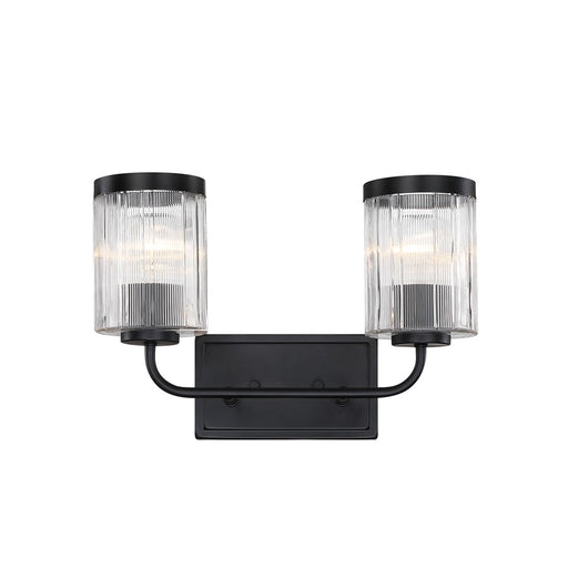 Designers Fountain Aspen 2Lt 16" Vanity, Black/Clear Ribbed