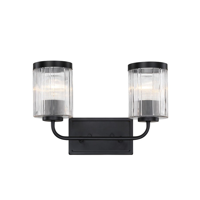 Designers Fountain Aspen 2Lt 16" Vanity, Black/Clear Ribbed