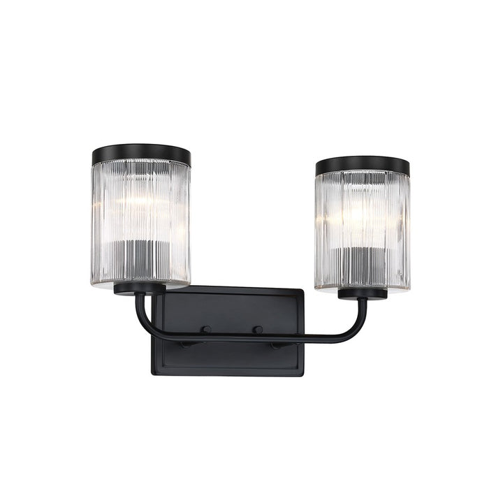 Designers Fountain Aspen 2Lt 16" Vanity, Black/Clear Ribbed