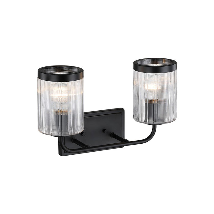 Designers Fountain Aspen 2Lt 16" Vanity, Black/Clear Ribbed